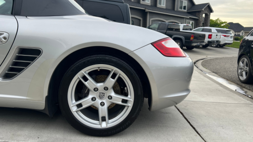 Back wheel of car after car detail