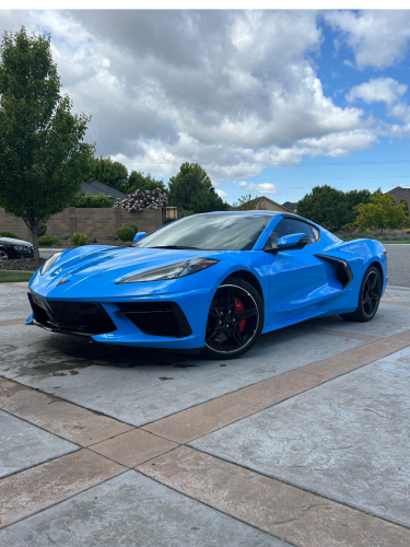 Side View of Blue Corvette